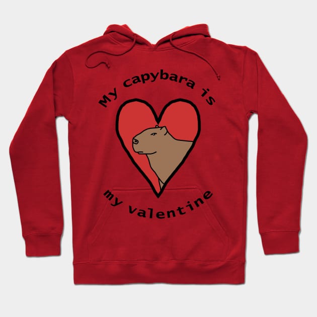 My Capybara is My Valentine Hoodie by ellenhenryart